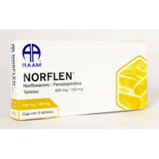 Norflen 400 mg 100mg 6 Tabs, Norfloxacin, Phenazopyridine